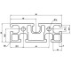 Aliuminio profilis 90x32mm - 8mm griovelis - 1000mm